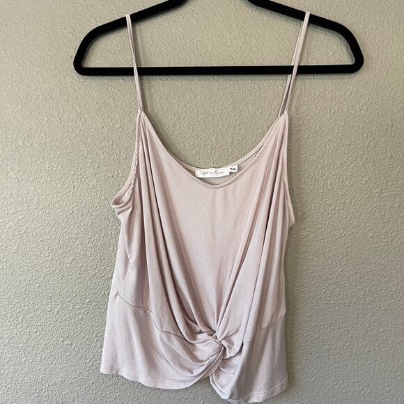 All In Favor Knot Front Soft Spaghetti Strap Sleeveless Womens Tank Top Cami XXL - Picture 1 of 6